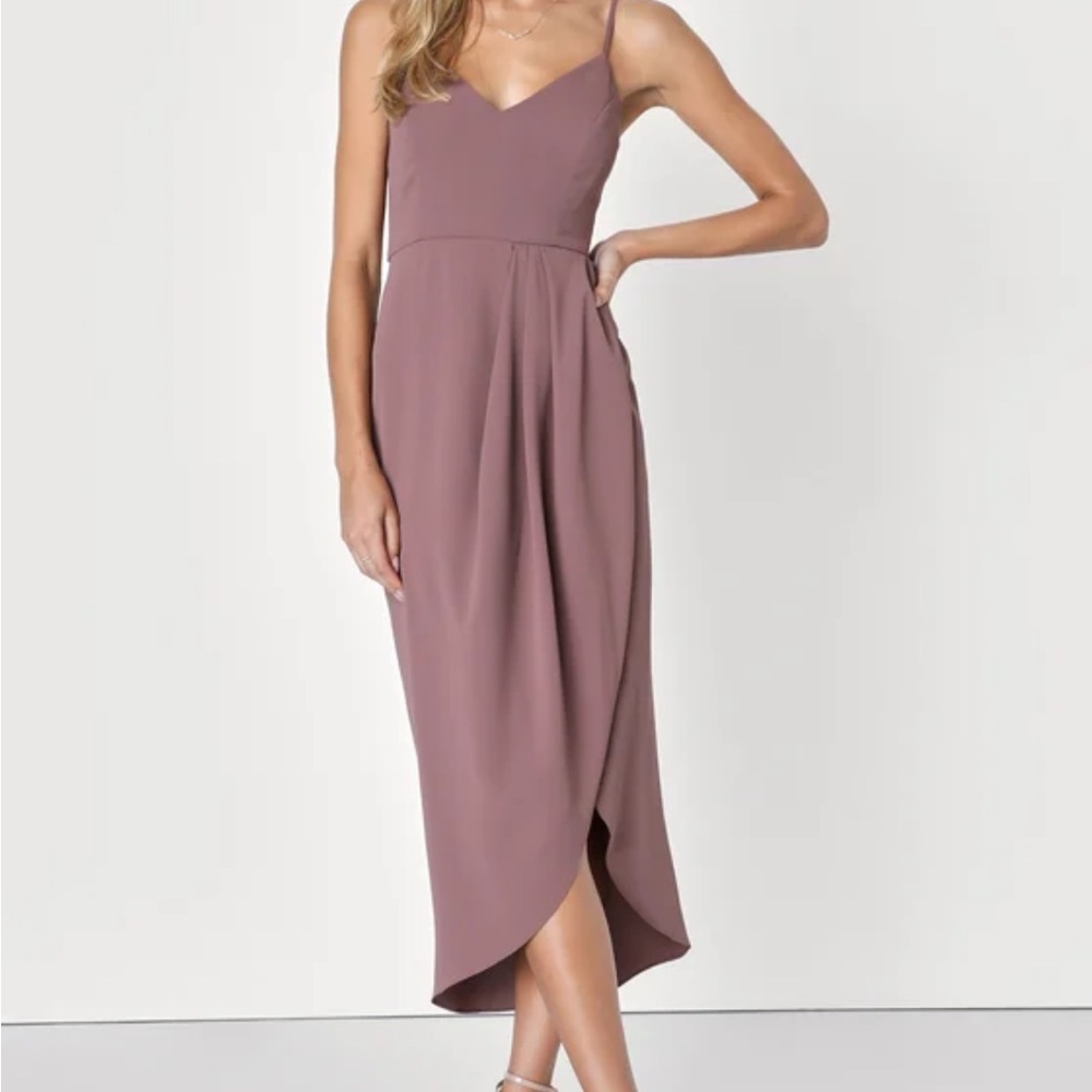 Lulus Reinette Mauve Purple Midi Dress size large